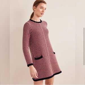 NWT Boden Knitted Jacquard Sweater Wool-Blend Mini Dress Women's 12L